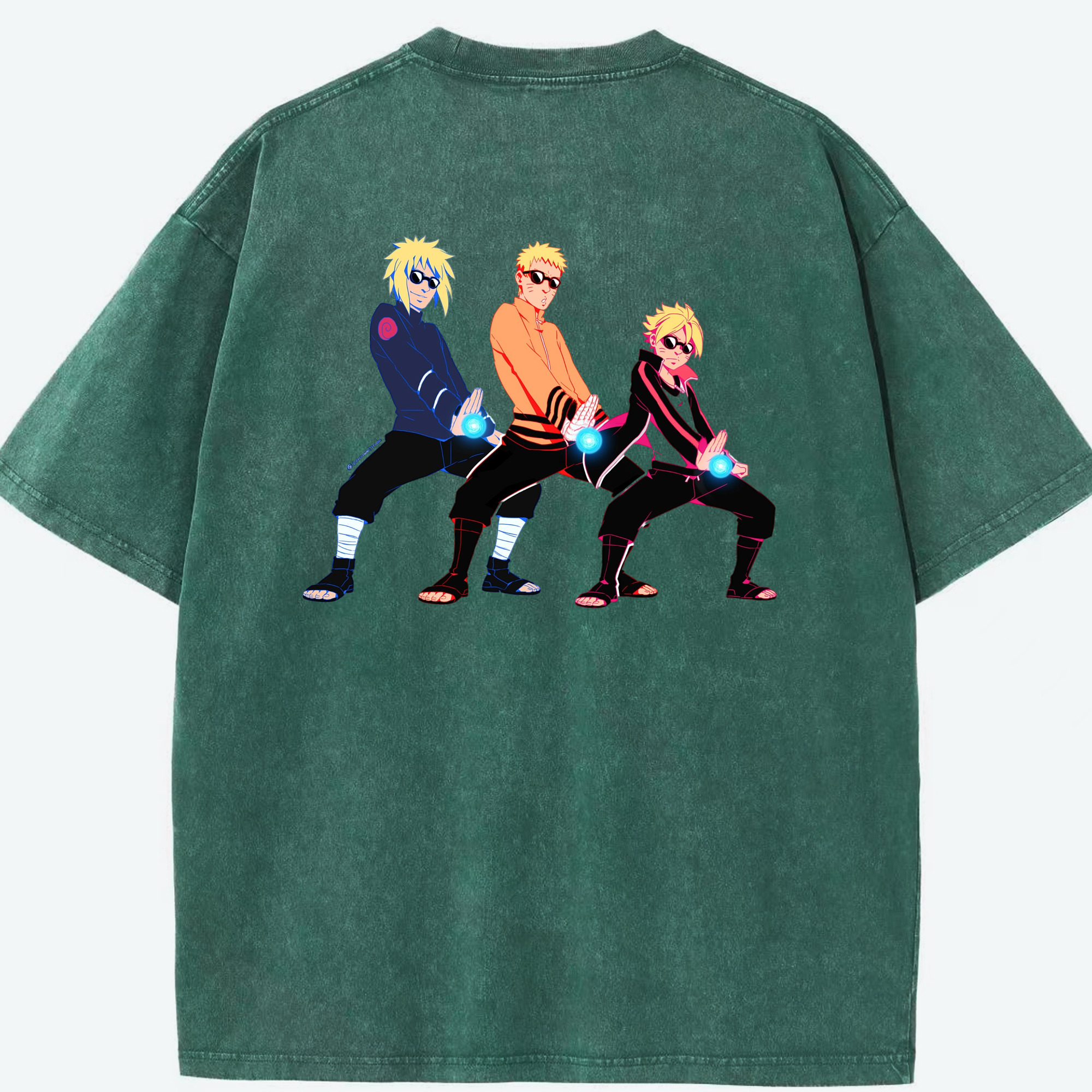 （画像用） NARUTO -ナルト- うずまき ナルト Uzumaki Naruto 綿100% ヴィンテージ風 半袖Tシャツ（背面プリント）